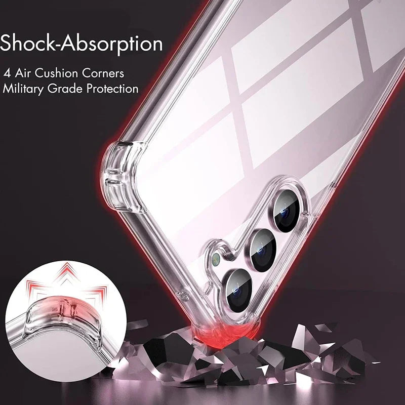 Clear hybrid shockproof case for Samsung Galaxy S and A series, view 3