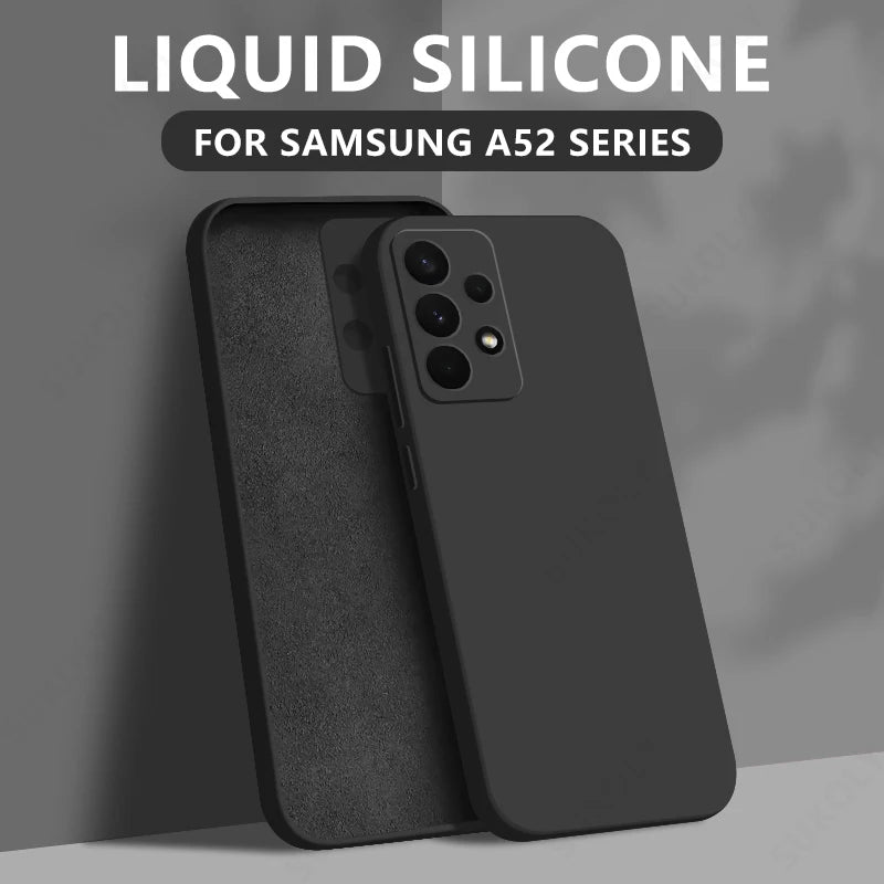 Liquid silicone case for Samsung Galaxy S22–S26 & A series, black