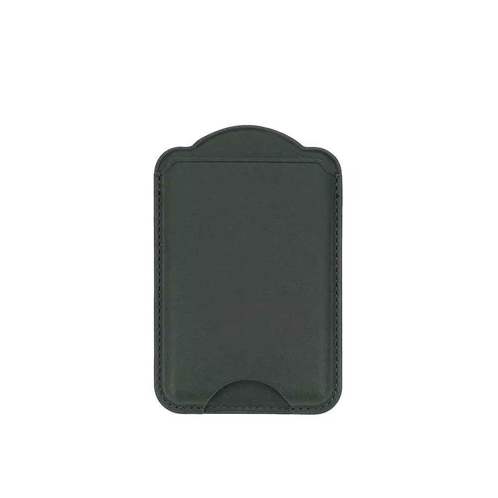 PU leather magnetic card wallet for iPhone 15–18 & Galaxy S25–S26, green