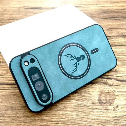 Faux leather MagSafe case for Pixel, light blue
