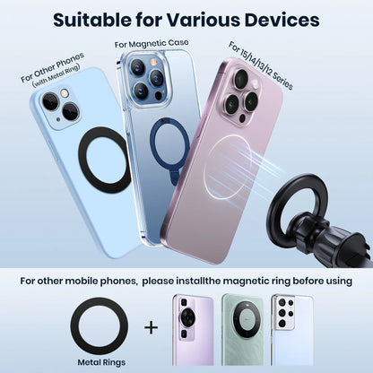 Magnetic car vent phone mount, view 5