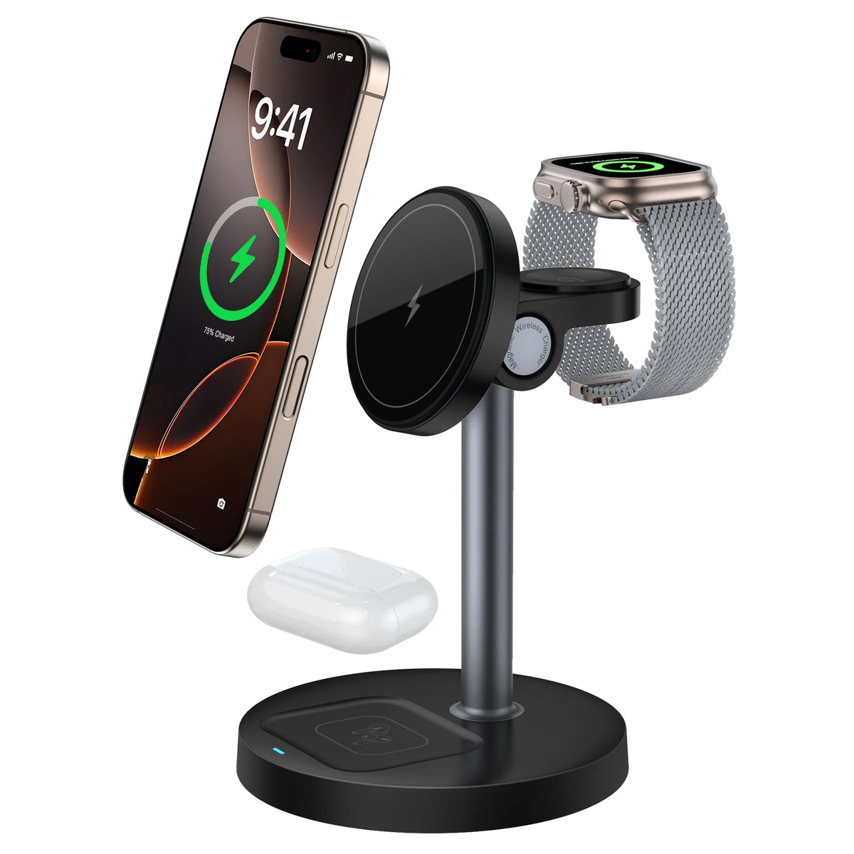 15W 3-in-1 magnetic charging stand for iPhone, black