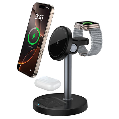 15W 3-in-1 magnetic charging stand for iPhone, black