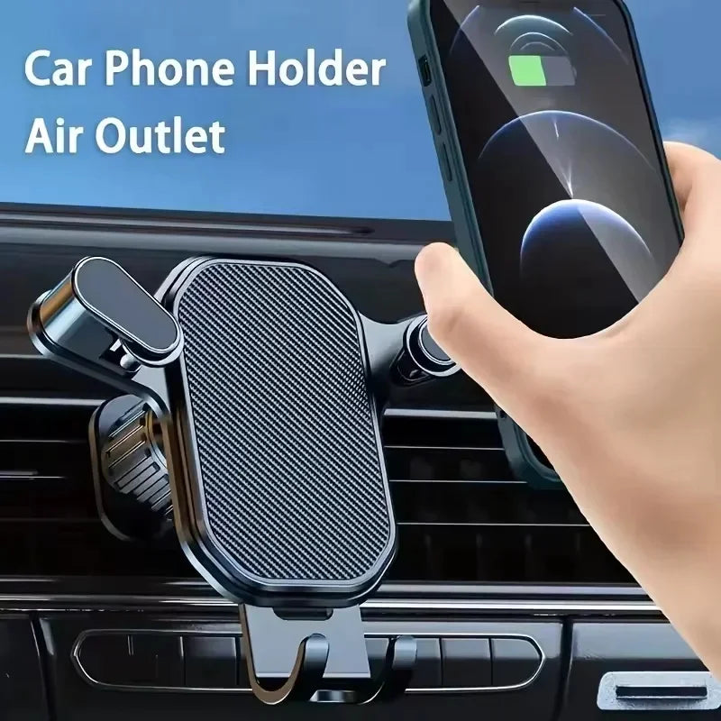 Gravity car phone holder for spiral air vents