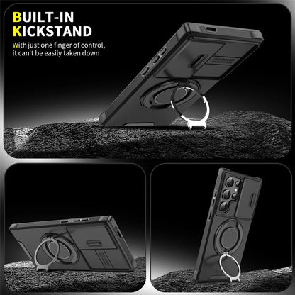 Slide camera cover magnetic stand case for Samsung Galaxy S and A series, view 3