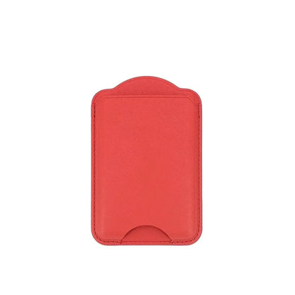 PU leather magnetic card wallet for iPhone 15–18 & Galaxy S25–S26, red