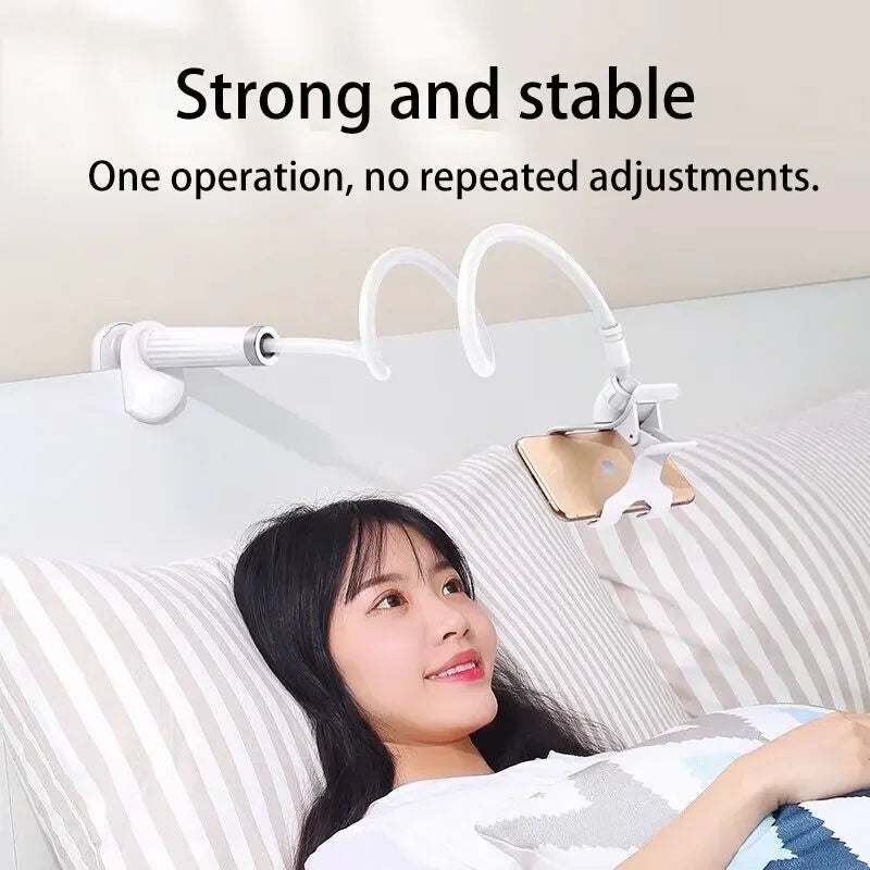 Bedside phone holder with flexible long arm and swivel headrest, view 6
