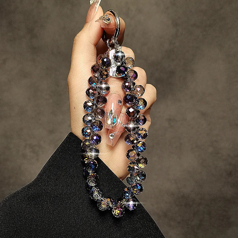 Handmade crystal bead phone wrist chain
