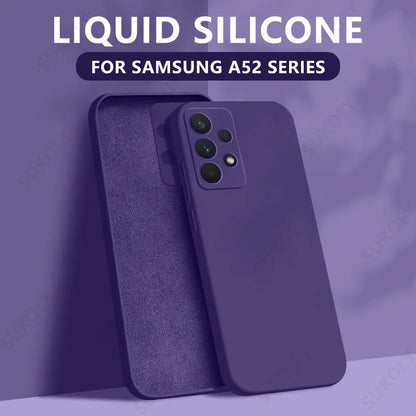 Liquid silicone case for Samsung Galaxy S22–S26 & A series, dark purple