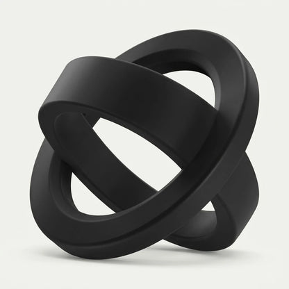 Magnetic silicone finger strap phone ring, black