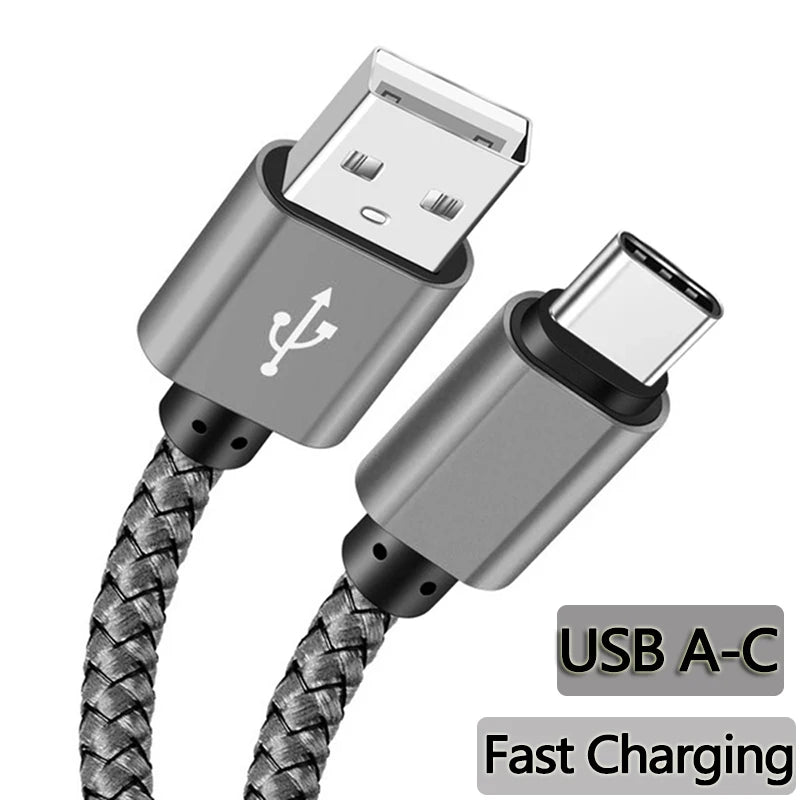 Braided USB-A to USB-C cable, view 2
