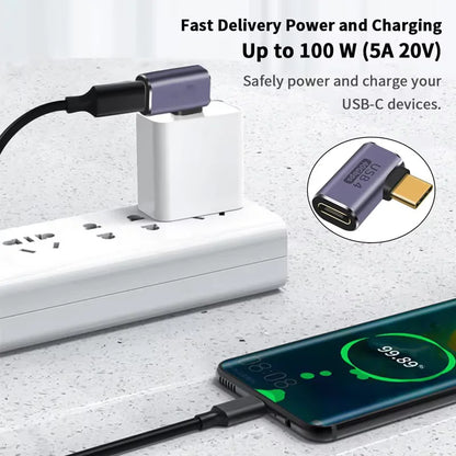 USB4 40Gbps 90-degree USB-C adapter, 100W, view 4