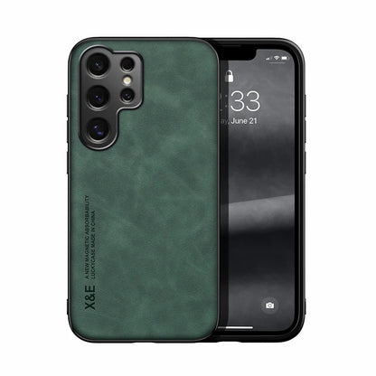 Ultra-thin leather case for Samsung Galaxy S21–S26, green