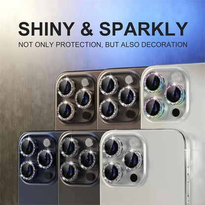 Diamond metal camera lens protector glass for iPhone, view 6
