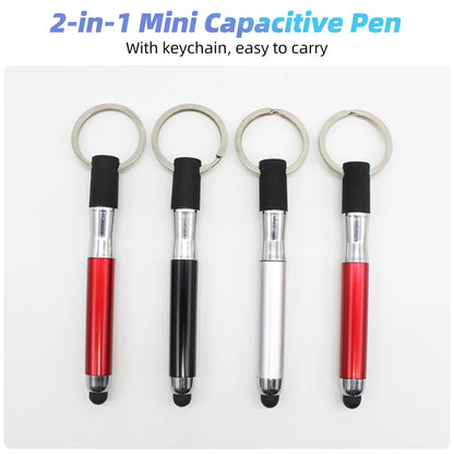 2-in-1 mini stylus and ballpoint pen keychain, view 2