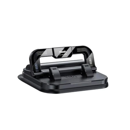 360° rotating dashboard car phone holder with number plate, black