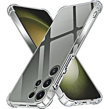 Shockproof clear silicone case for Samsung Galaxy S21–S25 & Note 20