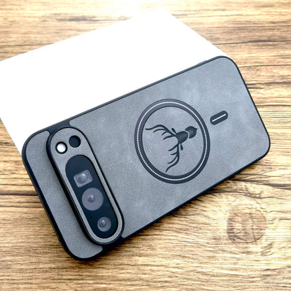 Faux leather MagSafe case for Pixel, light gray