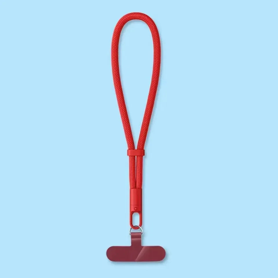 Anti-drop crossbody phone lanyard with 360° rotating clip, red