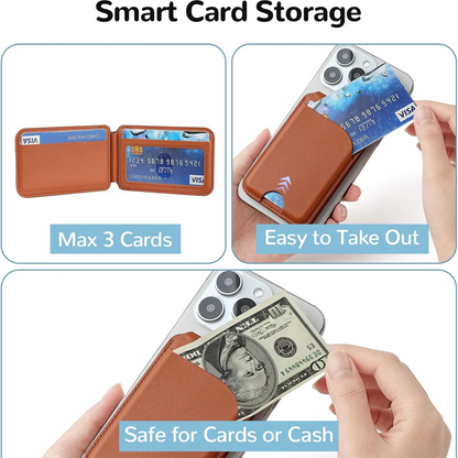 Magnetic leather wallet with stand, view 2