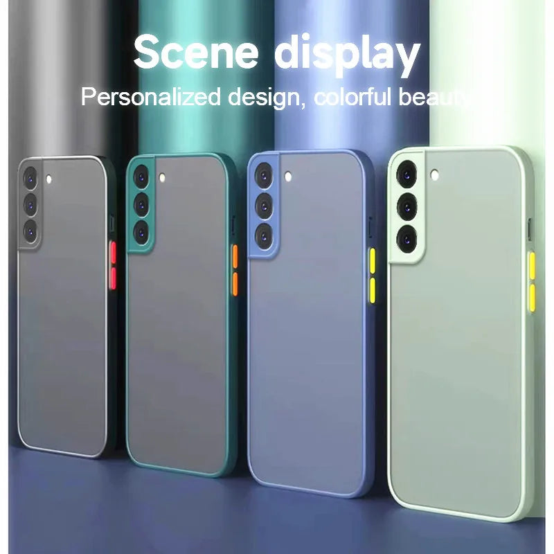 Shockproof matte armor case for Samsung Galaxy S20–S25