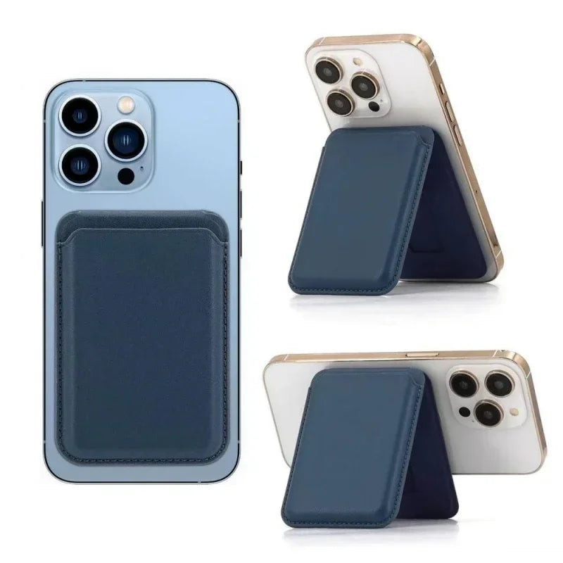 Strong magnetic leather wallet with hidden stand for iPhone 13–15, view 5