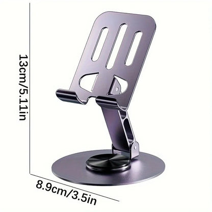 720° rotating foldable aluminum tablet and phone desk stand, view 7