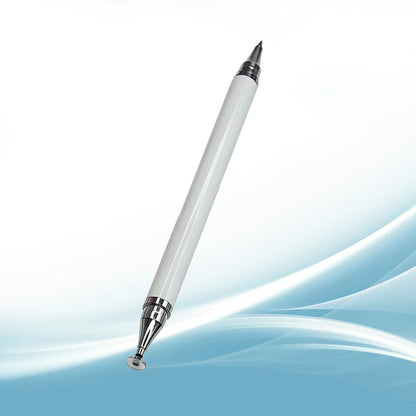 2-in-1 disc stylus and ballpoint pen, white