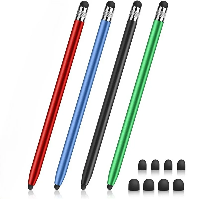 Universal capacitive stylus with dual silicone tips