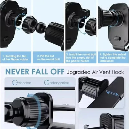 Gravity car phone holder for spiral air vents, view 4