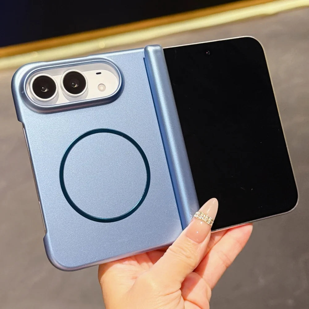 Blue AG matte MagSafe case for iPhone Duo, back view
