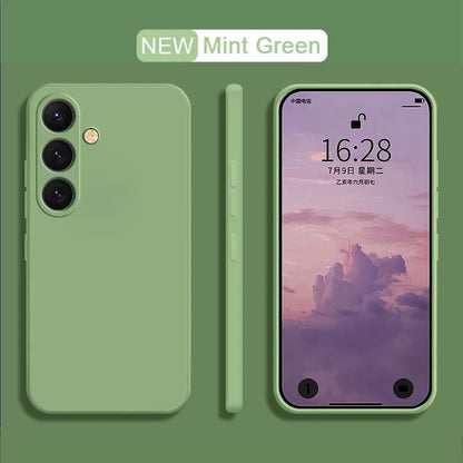 Soft liquid silicone case for Samsung Galaxy S23–S25, green