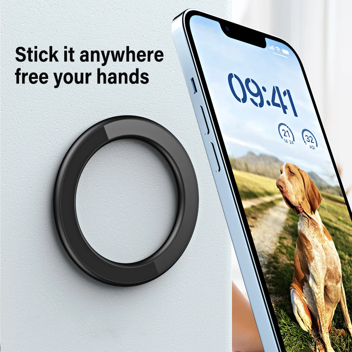 Magnetic ring phone holder, view 2