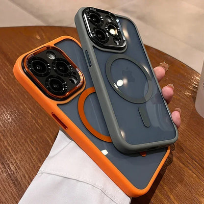 Clear magnetic case with metal lens bumper for iPhone 11–18, view 3