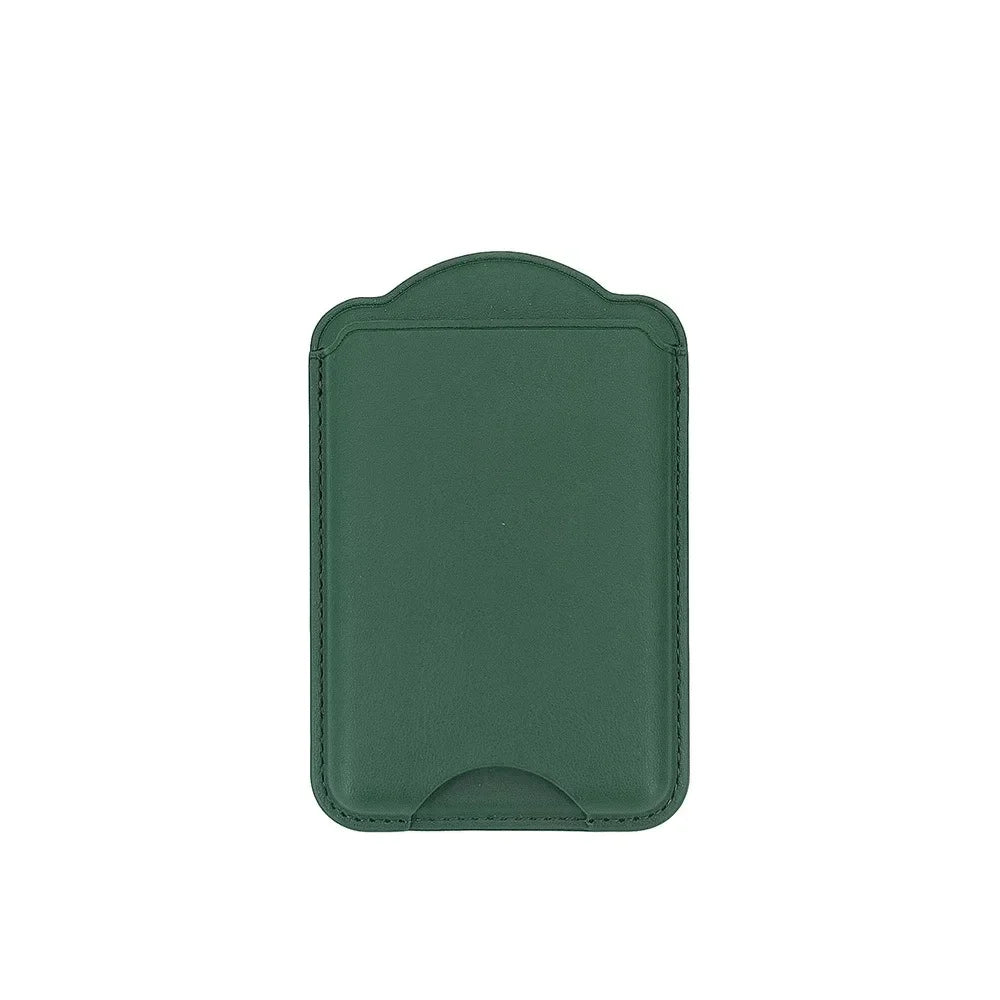 PU leather magnetic card wallet for iPhone 15–18 & Galaxy S25–S26, grass green
