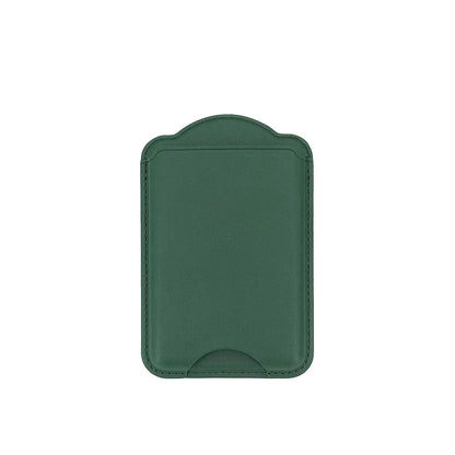 PU leather magnetic card wallet for iPhone 15–18 & Galaxy S25–S26, grass green