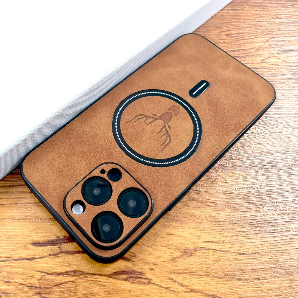 PU leather deer MagSafe case for iPhone 11–18, view 2