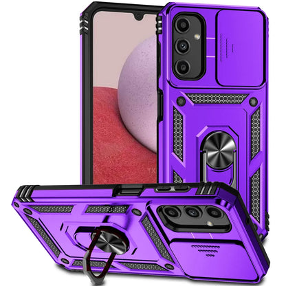 Ring holder case with lens protection for Samsung Galaxy A series, purple