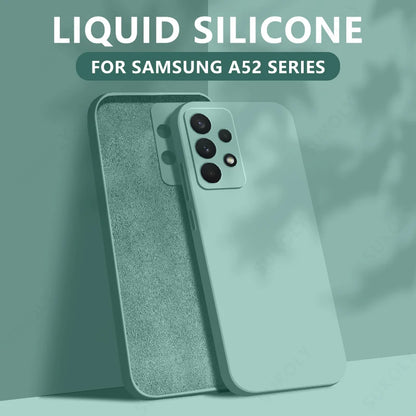 Liquid silicone case for Samsung Galaxy S22–S26 & A series, light green