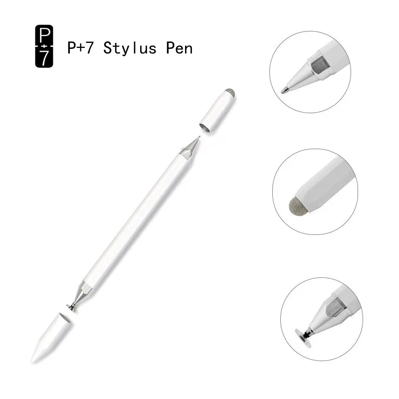 Universal touch screen stylus with three tips and ballpoint pen, view 11
