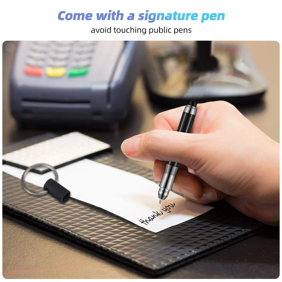 2-in-1 mini stylus and ballpoint pen keychain, view 7