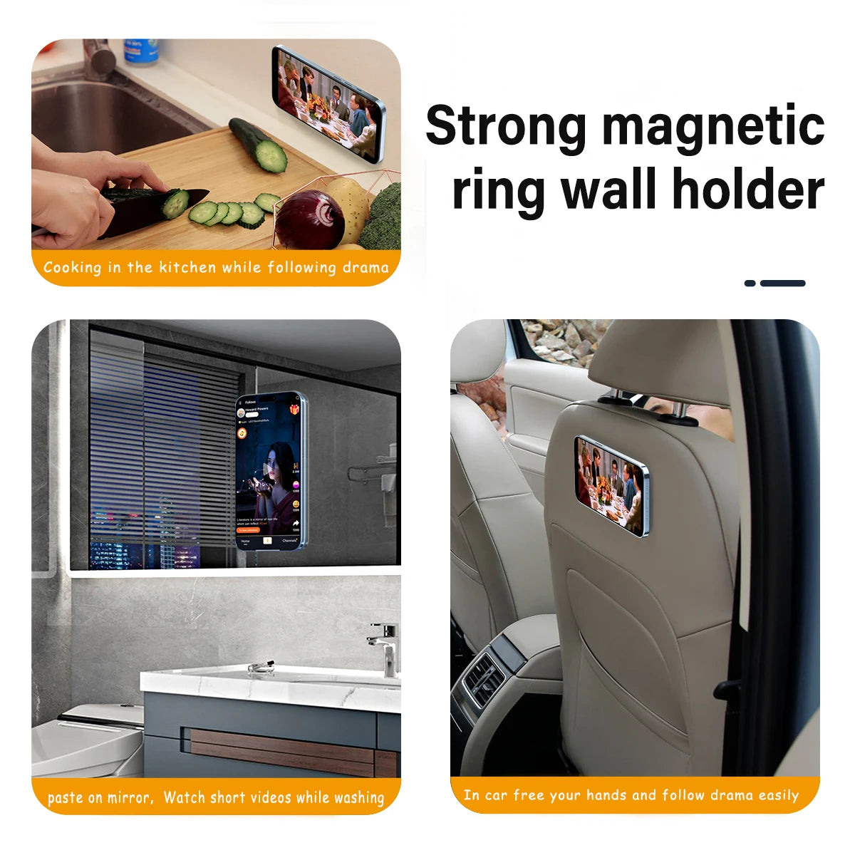 Magnetic ring phone holder, view 3