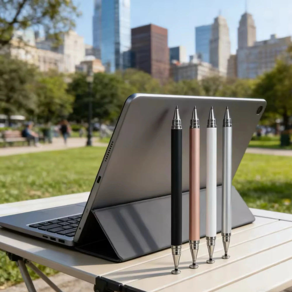 2-in-1 disc stylus and ballpoint pen