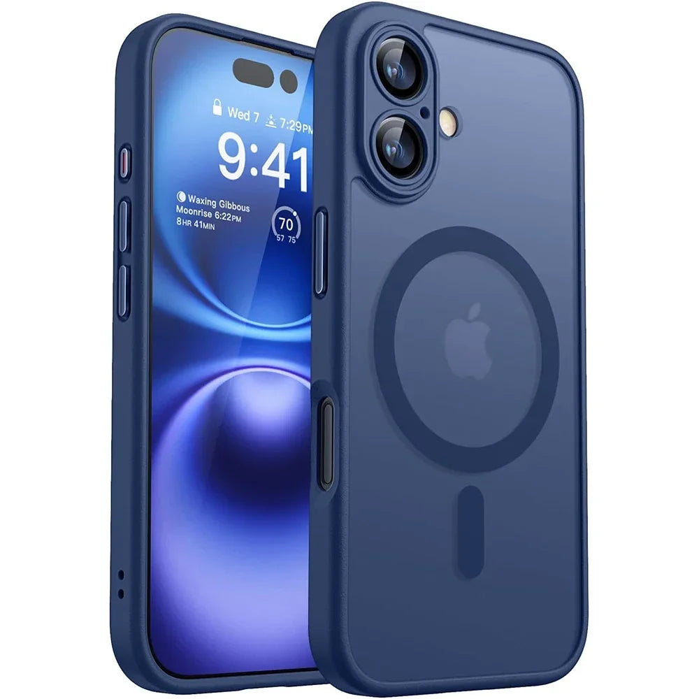 Translucent armor MagSafe case, dark blue