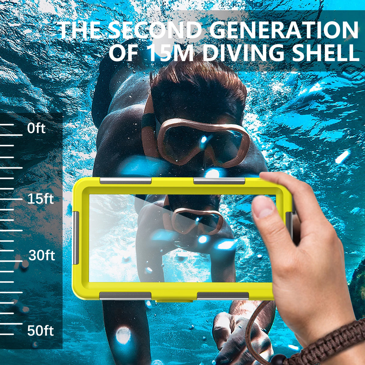 IP68 waterproof phone case for diving, up to 6.9 inch, view 4