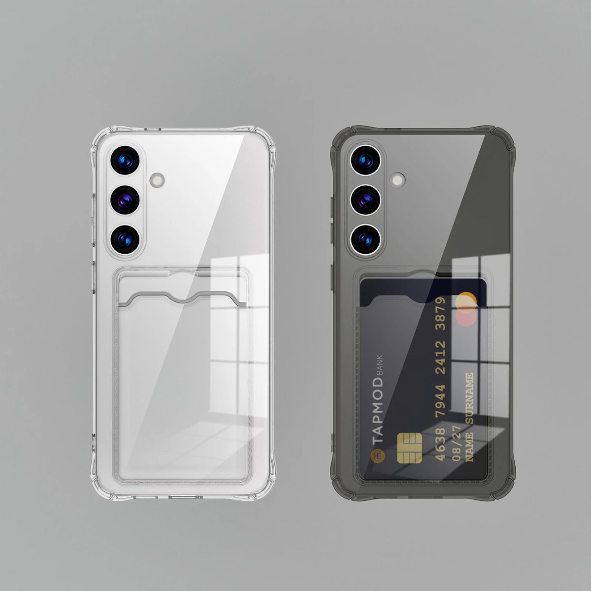 Clear card slot case for Samsung Galaxy S20–S26 & Note 20