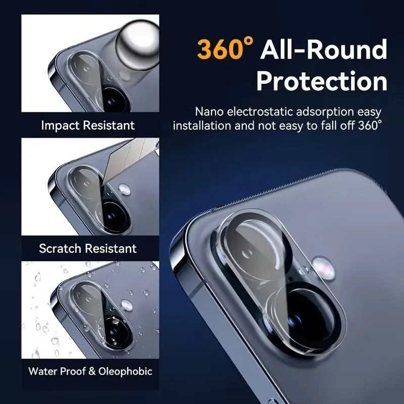 Tempered glass camera lens protectors for iPhone, 4-pack, view 2