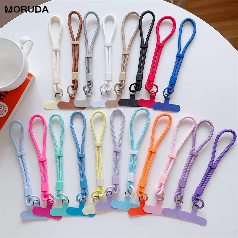 Adjustable colorful short wrist strap for phones