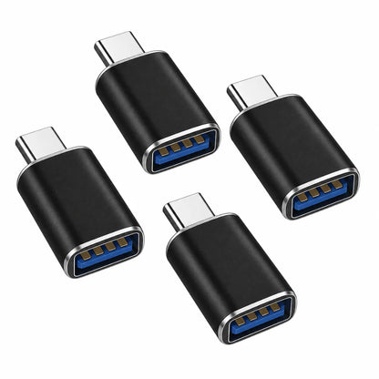 USB-C male to USB-A female OTG adapter, 4-pack