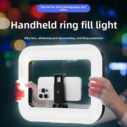 Portable handheld LED ring light for live streaming